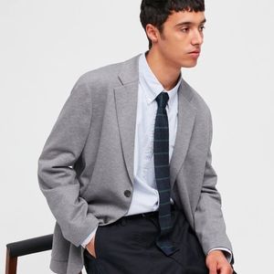 Uniqlo Jersey Jacket Suit Blazer, small gray
